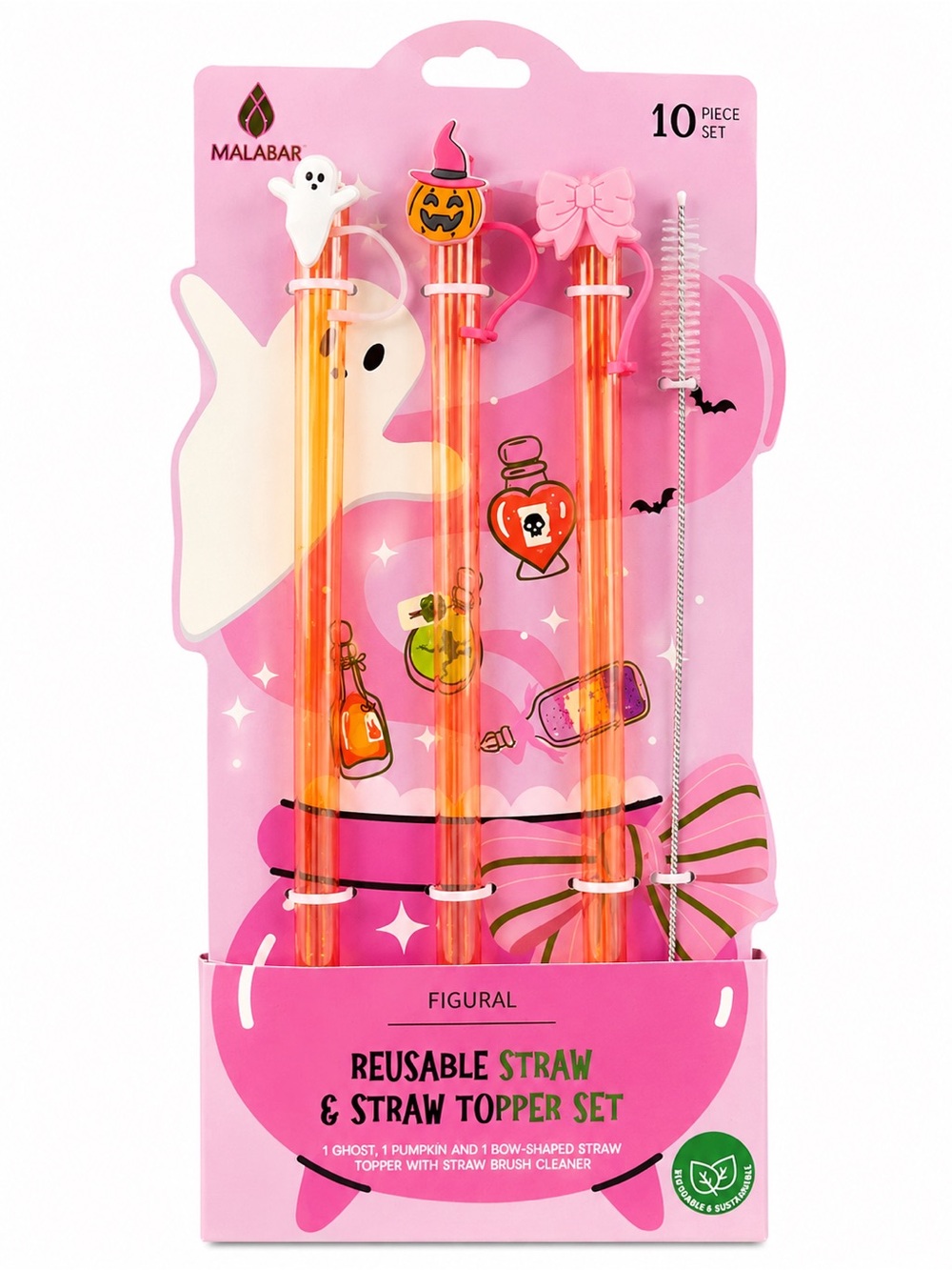 Halloween Reusable Straw Set